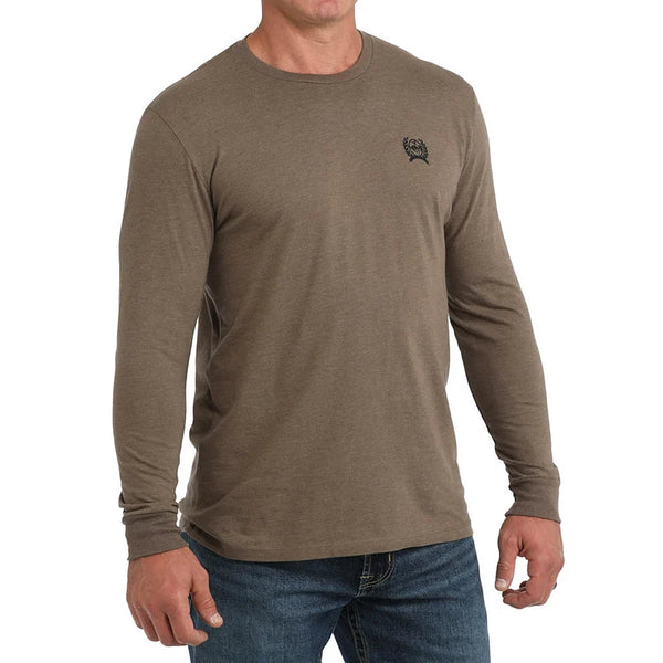 Men's Cinch Bucking Horse Long Sleeve T-shirt-Brown