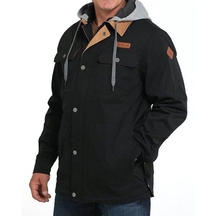 Men's Cinch Canvas Hooded Barn Coat-Black
