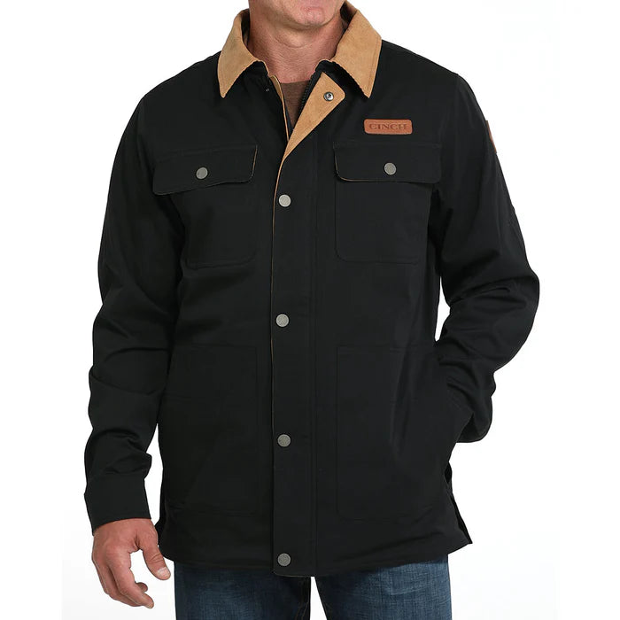 Men's Cinch Canvas Hooded Barn Coat-Black