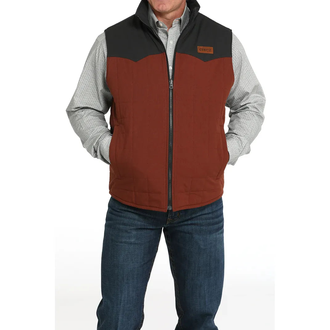 Men's Cinch Reversible Quilted Vest-Aztec Print/Brown