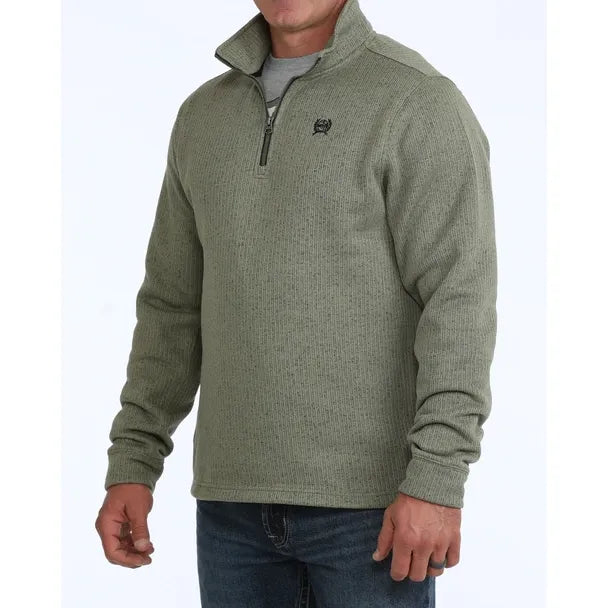 Cinch Men's 1/4 Zip Pullover Sweater-Olive