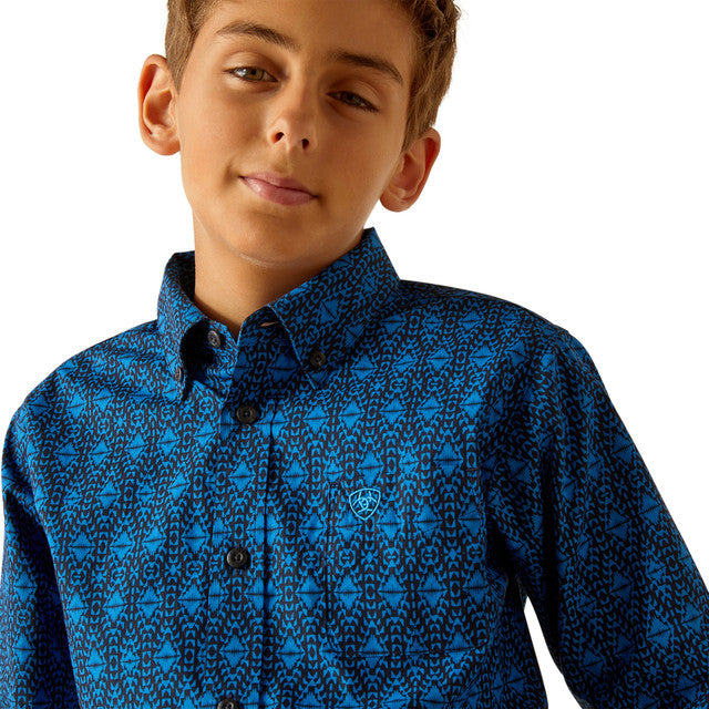 Boy's Ariat Pascual Classic Fit Shirt - Directoire Blue