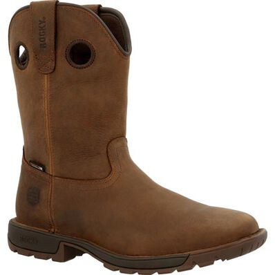 MEN'S ROCKY LEGACY 32 WATERPROOF BROWN WESTERN BOOT - DARK BROWN
