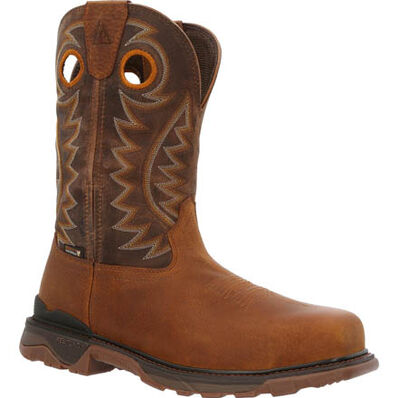 ROCKY CARBON 6 CARBON TOE WATERPROOF PULL-ON WESTERN BOOT - BROWN