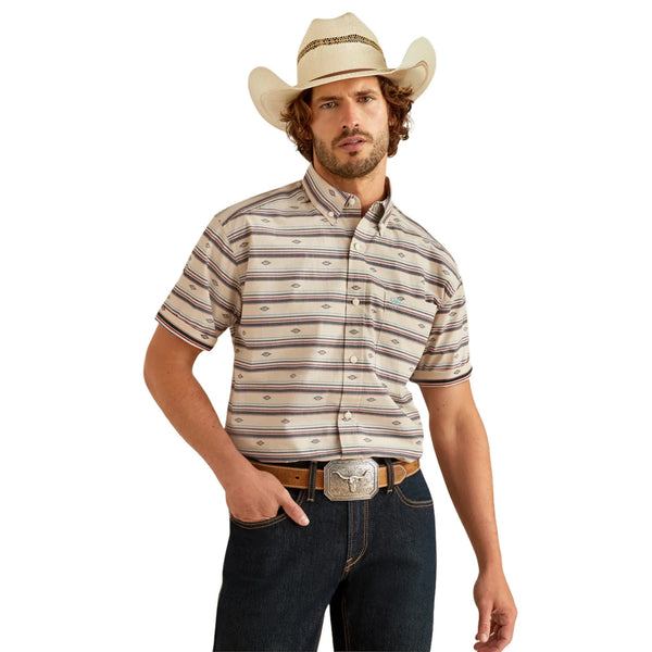 Men's Ariat Gary Short Sleeve Shirt - Cream