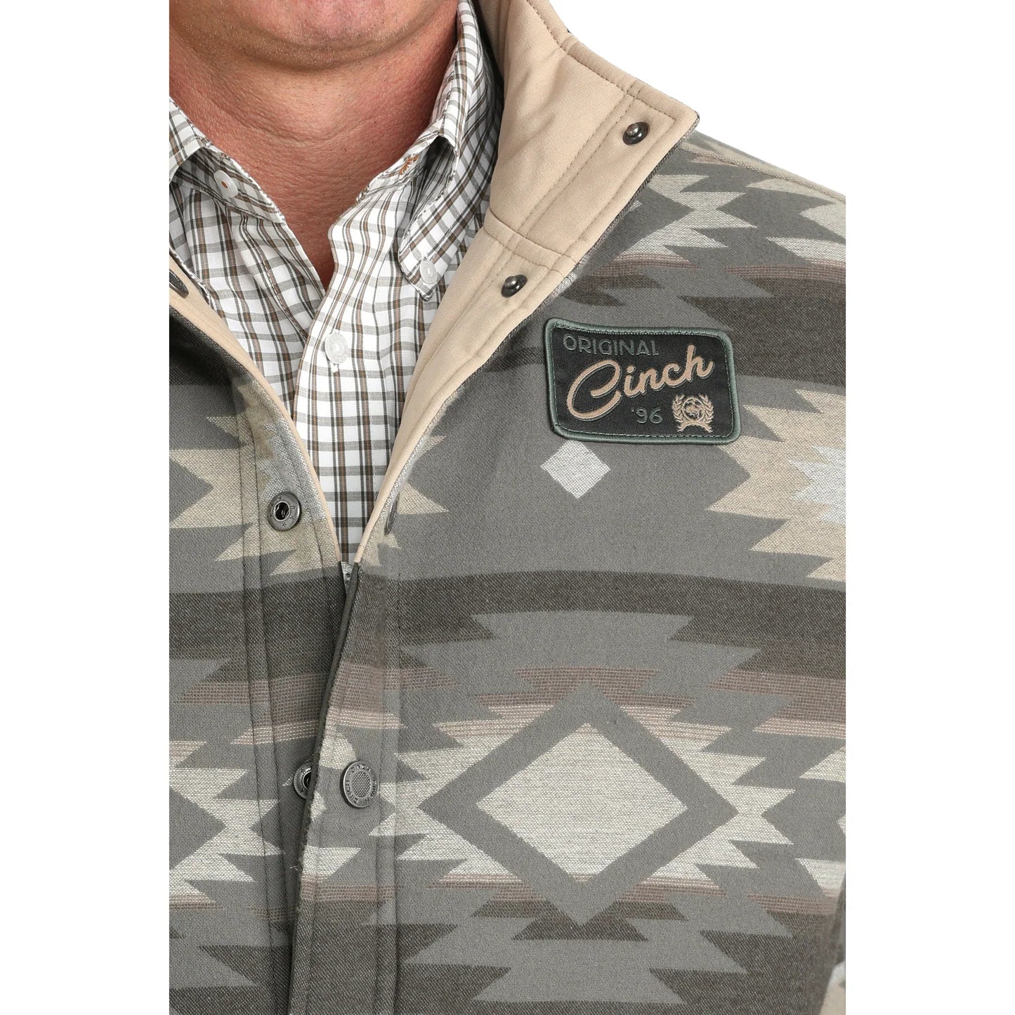 Men's Cinch Reversible Quilted Vest-Aztec Print/Green