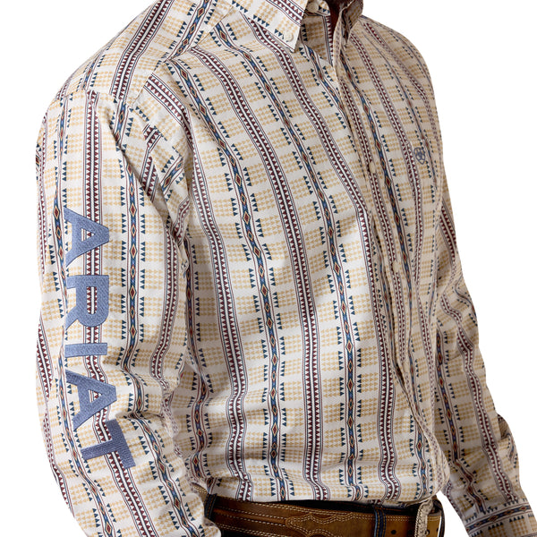 Men's Ariat Team Daniel Classic Fit Shirt-White Multi Southwest