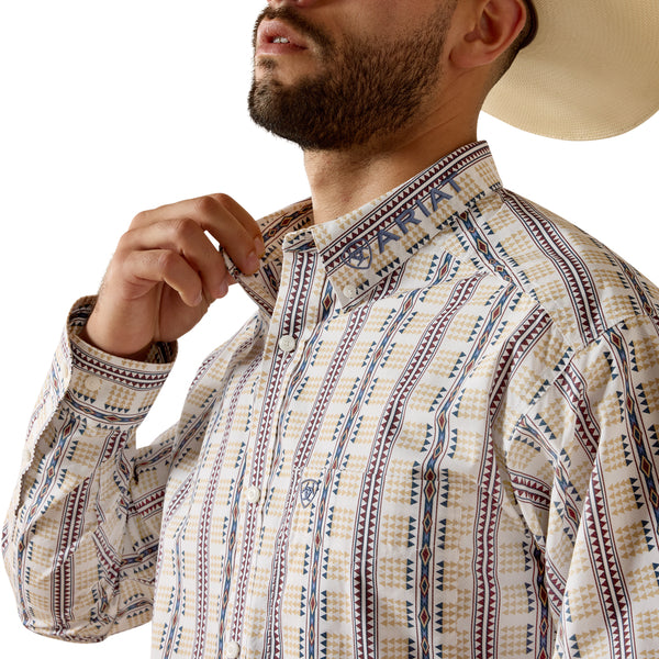 Men's Ariat Team Daniel Classic Fit Shirt-White Multi Southwest