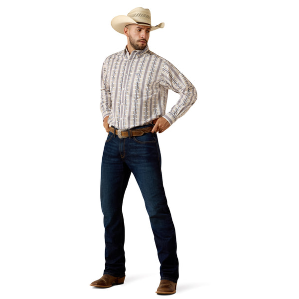 Men's Ariat Team Daniel Classic Fit Shirt-White Multi Southwest