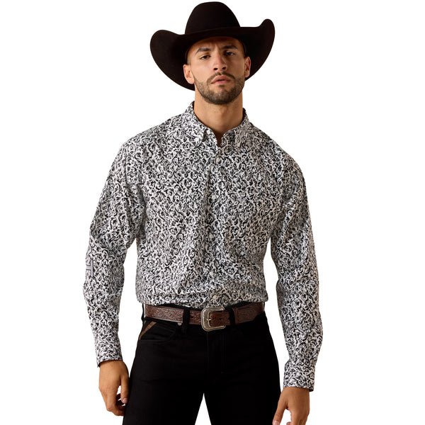 Men's Ariat Team Janson Classic Fit Shirt-White/Grey