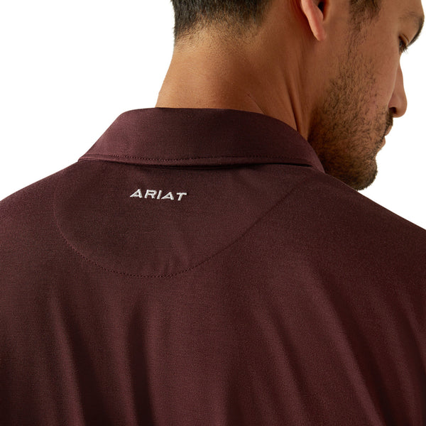 Men's Ariat Team Logo Short Sleeve Polo-Malbec