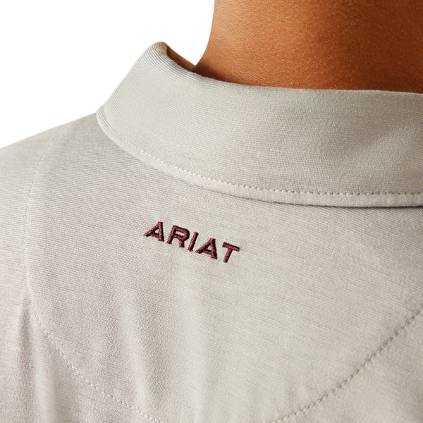 Men's Ariat Team Logo Short Sleeve Polo-Silver Sconce