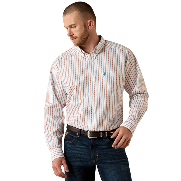 Men's Ariat Wrinkle Free Augustine Classic Fit Shirt-White