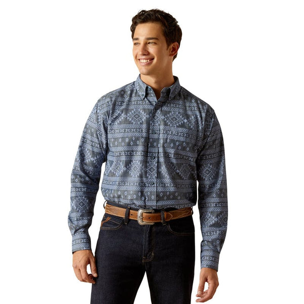 Men's Ariat  Eddie Classic Fit Shirt - Navy