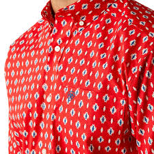 Men's Ariat Decker Classic Fit Short Sleeve  in Beacon Red