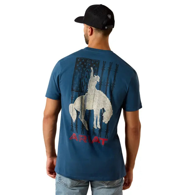 Men's Ariat Flag Bronco Classic Fit T-Key Largo - CWesternwear