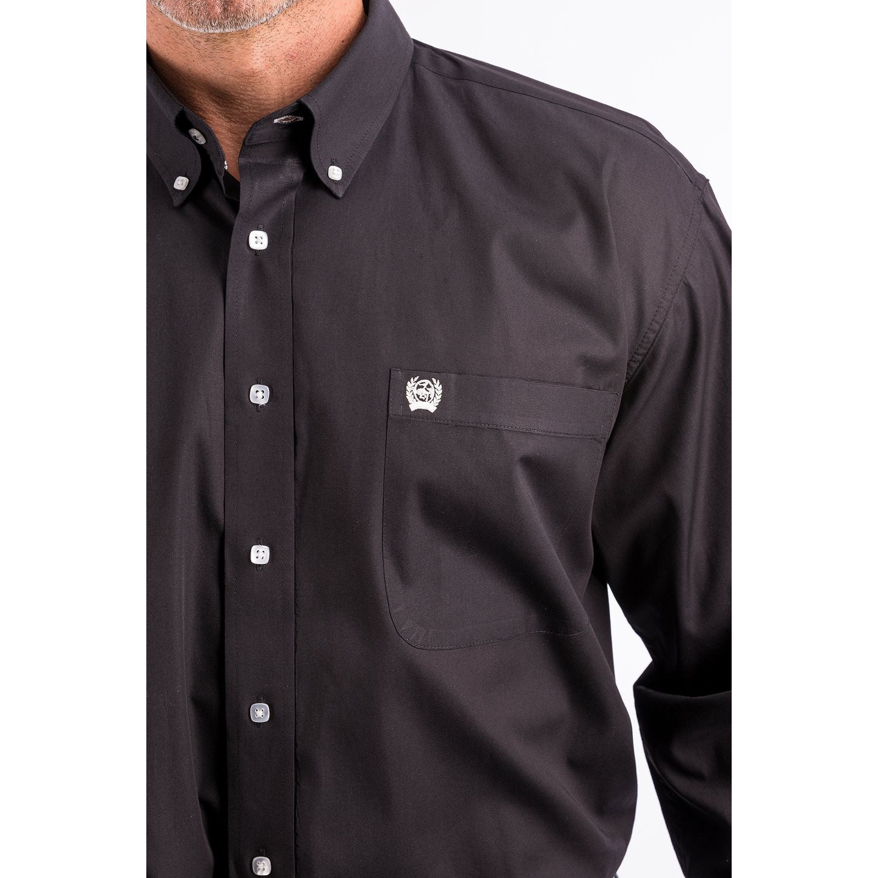 Men's Cinch Solid Black Button-Down Western Shirt