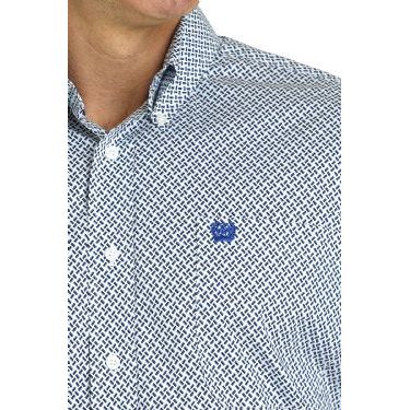 Cinch Men's Geometric Stretch Button-Down Western Shirt - Blue/White