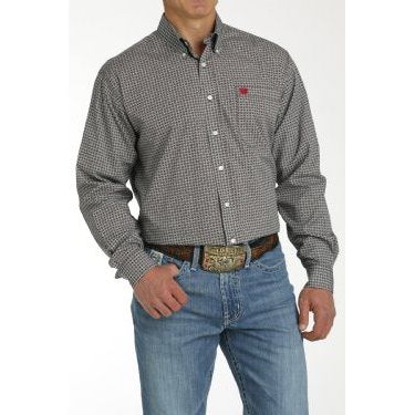 Cinch Men's Medallion Print Button-Down Western Shirt - Red/Black