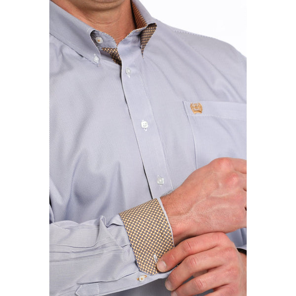 Cinch Men's Stripe Print Button-Down Western Shirt - Purple/White