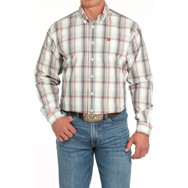 Men's Cinch Plaid Button-Down Western Shirt-Multi