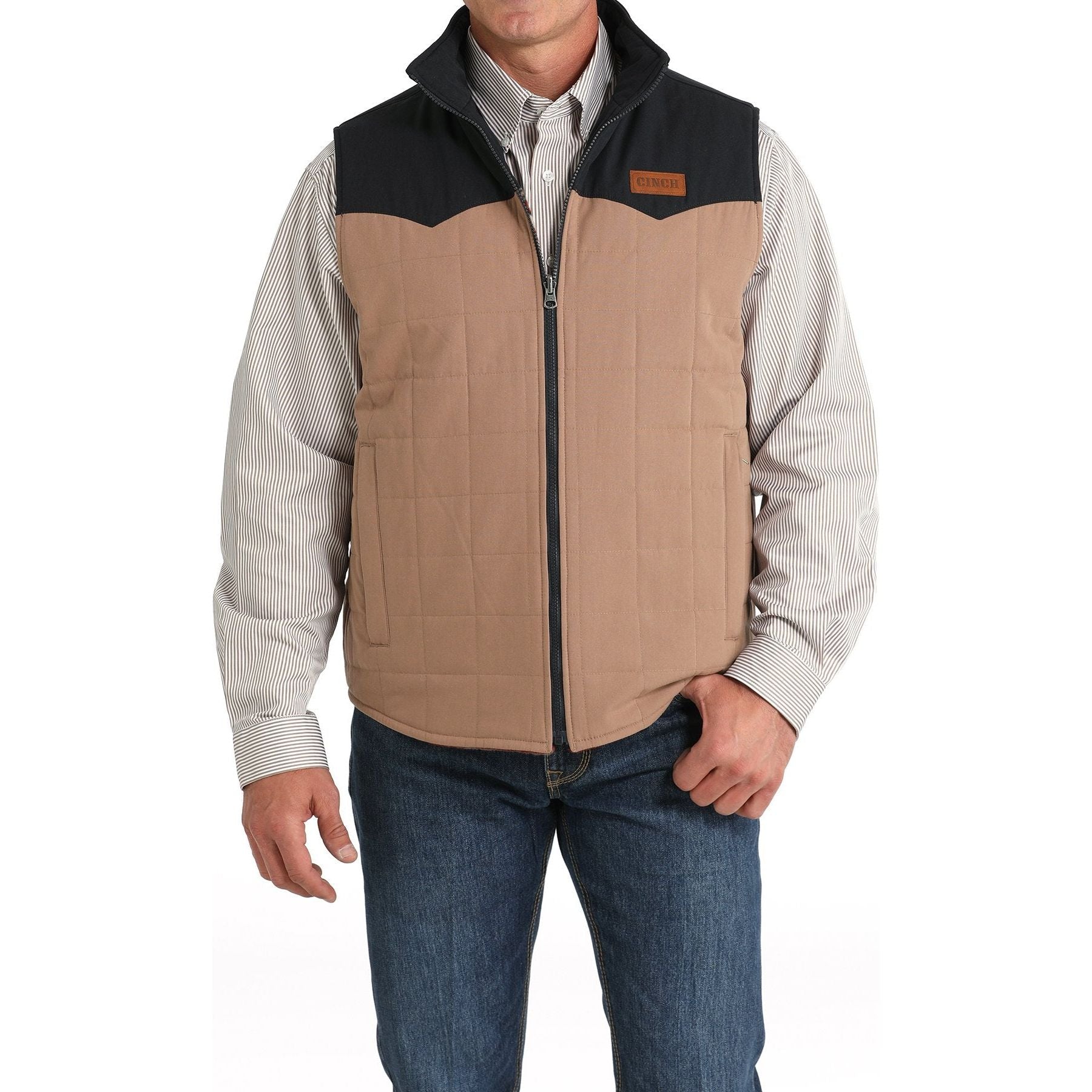 MEN'S CINCH REVERSIBLE QUILTED VEST - BROWN