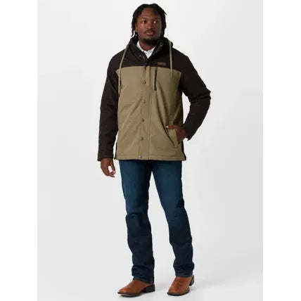 Men's Cinch Hooded Barn Coat-Brown
