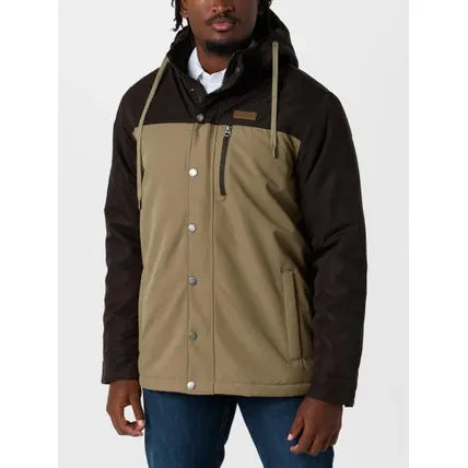 Men's Cinch Hooded Barn Coat-Brown