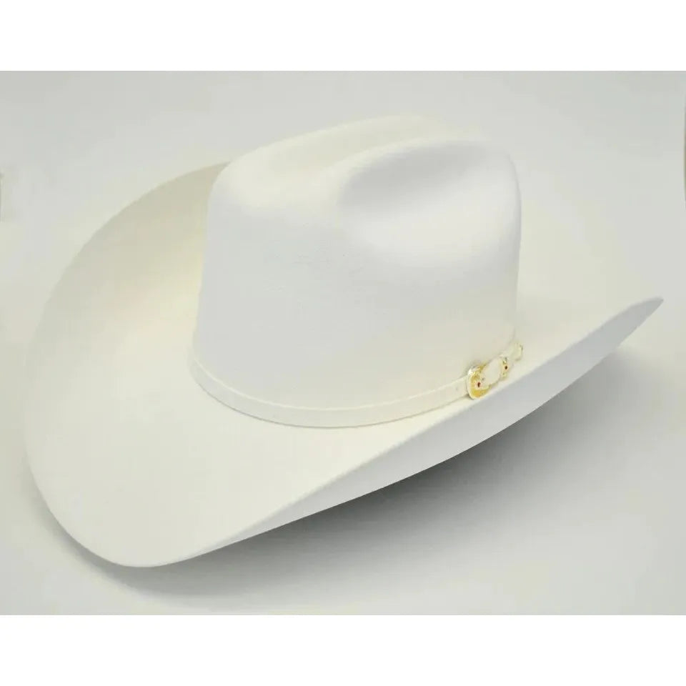 6X Larry Mahan's REAL White Beaver Fur Felt Western Cowboy Hat