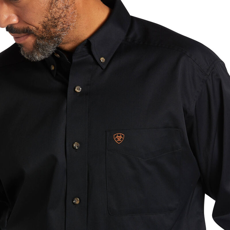 Ariat Men's Solid Twill Classic Fit Black Shirt