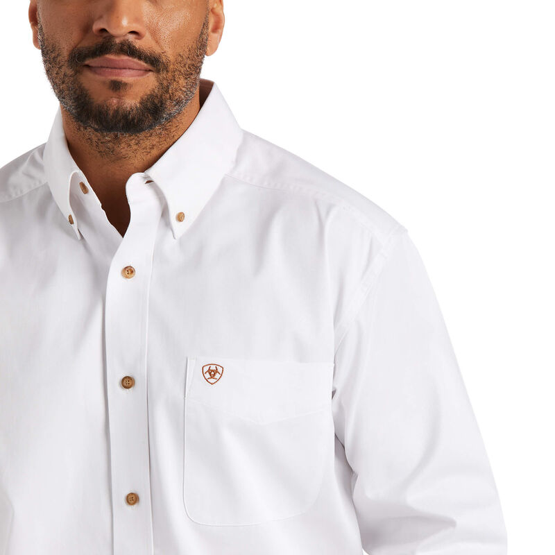 Ariat Men's Solid Twill Classic Fit White Shirt