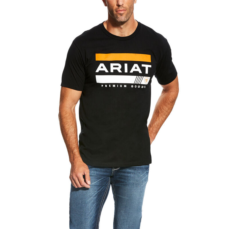 Men's Ariat Bar Stripe T-Shirt Black