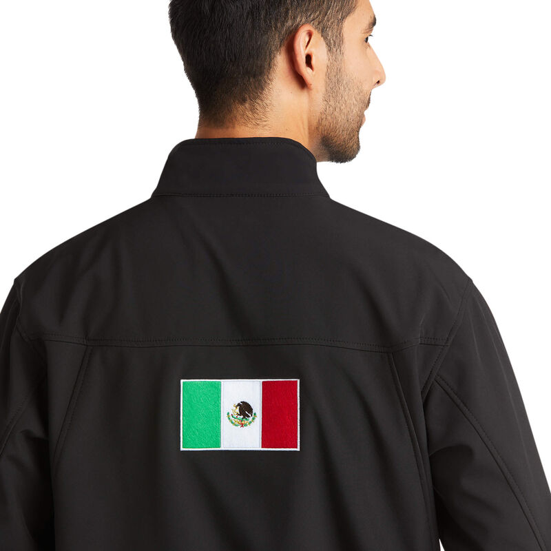 Ariat men's Team Softshell MEXICO FLAG Black Jacket