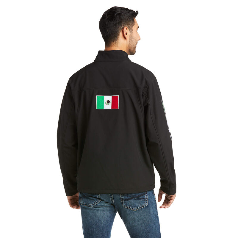 Ariat men's Team Softshell MEXICO FLAG Black Jacket