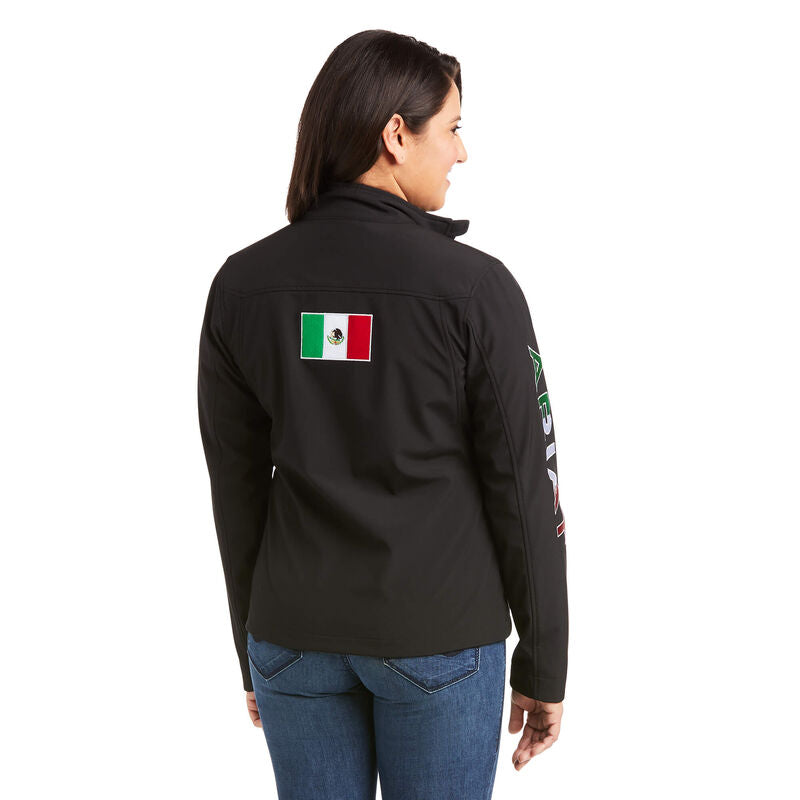 Ariat Women's Classic Team Softshell MEXICO FLAG Black Jacket