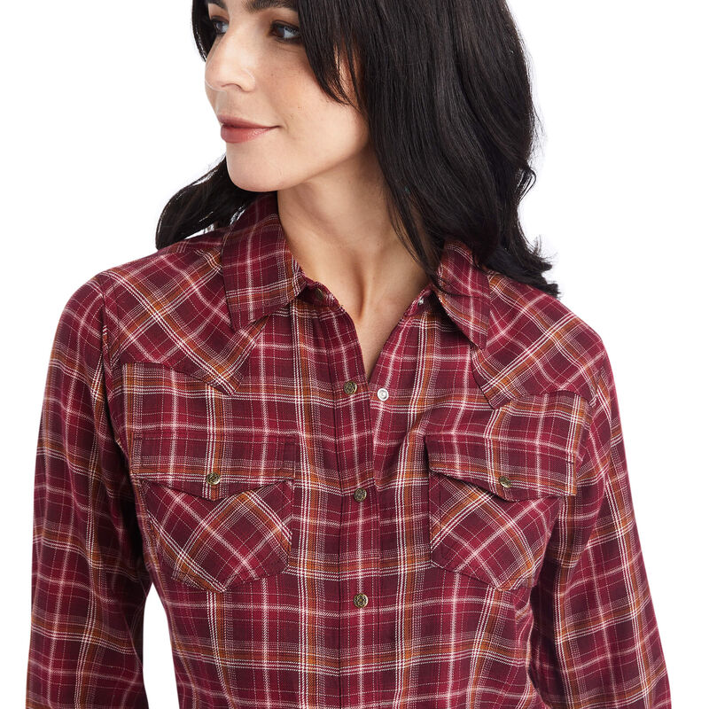 Women's Ariat REAL Trail Blazer Snap Long Sleeve  - Trailblaze Plaid