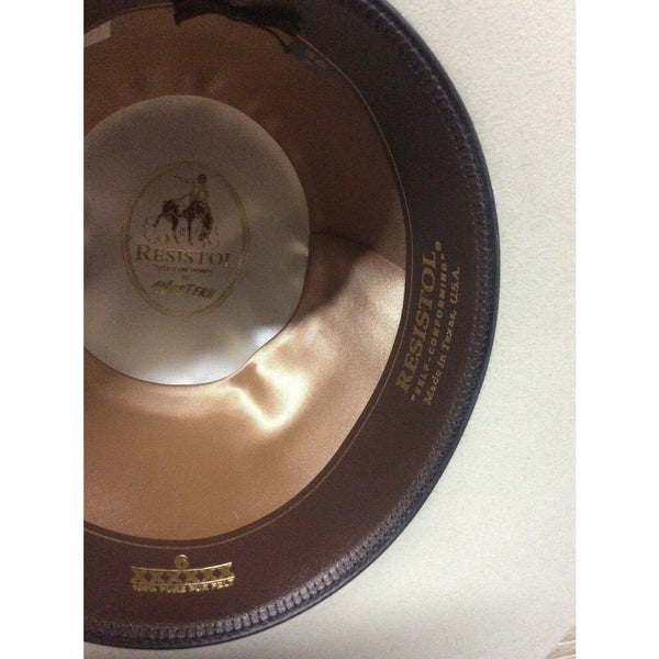 New Resistol 6X Midnight Silver Belly Beaver Fur Felt Open Crown Cowboy Hat Western Rodeo - CWesternwear