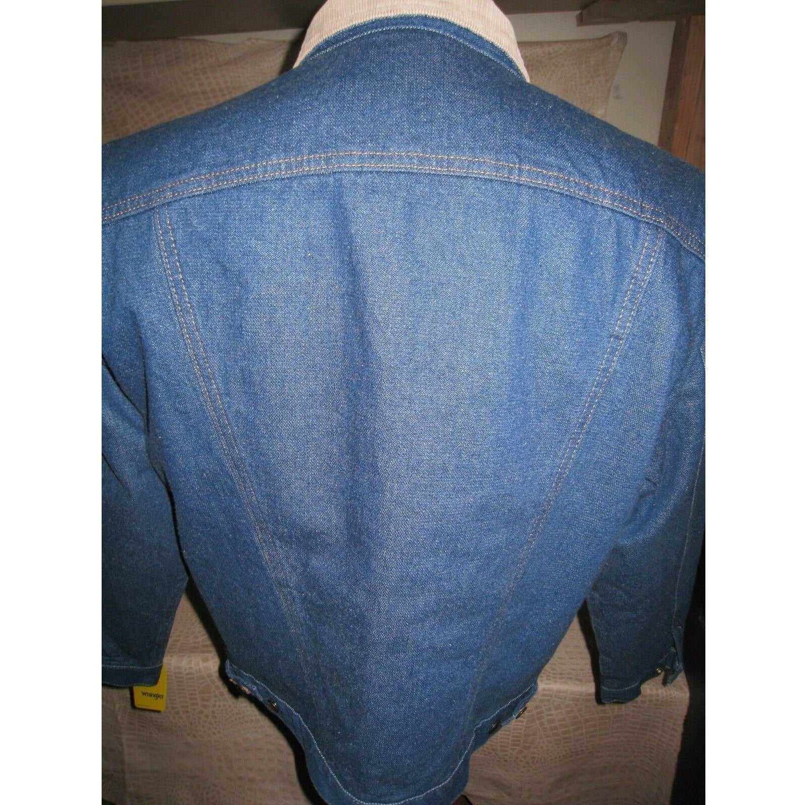 New Mens Wrangler Blanket Lined Blue Denim Western Cowboy Trucker Rodeo Jacket - CWesternwear