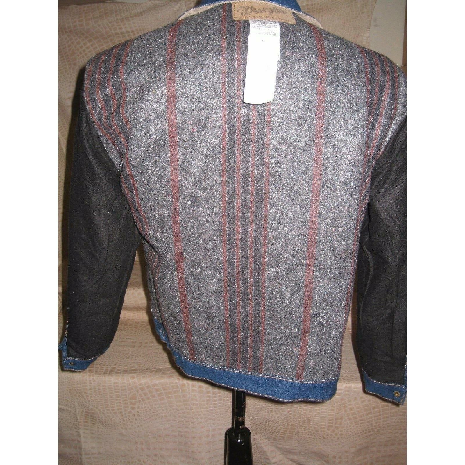 New Mens Wrangler Blanket Lined Blue Denim Western Cowboy Trucker Rodeo Jacket - CWesternwear