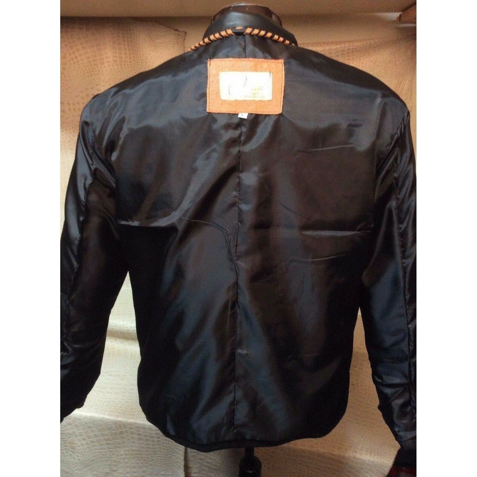 Black Ostrich Leather Vest #335