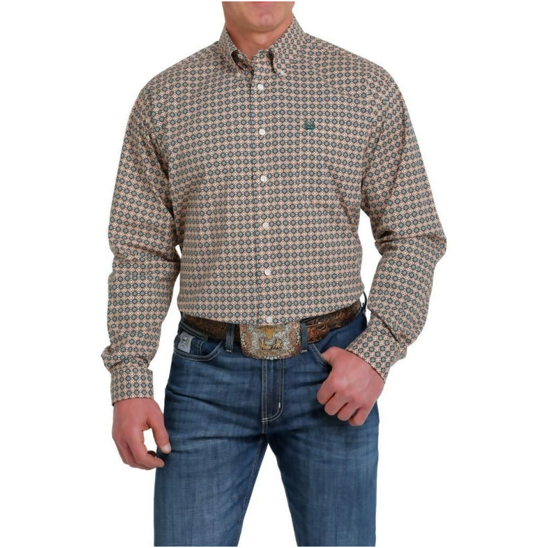 Cinch Men's Patterned Print Long Sleeve Shirt - Multi