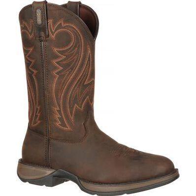 MENS REBEL™ BY DURANGO® CHOCOLATE PULL-ON WESTERN COWBOY BOOT