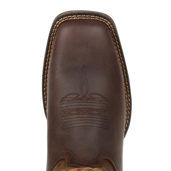 Men's Durango Rebel Dark Chestnut Brown Wide Sq Toe Boot