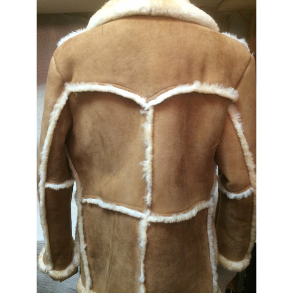 Mens Genuine Shearling Sheepskin Western Cowboy Rodeo Marlboro Jacket Coat - CWesternwear