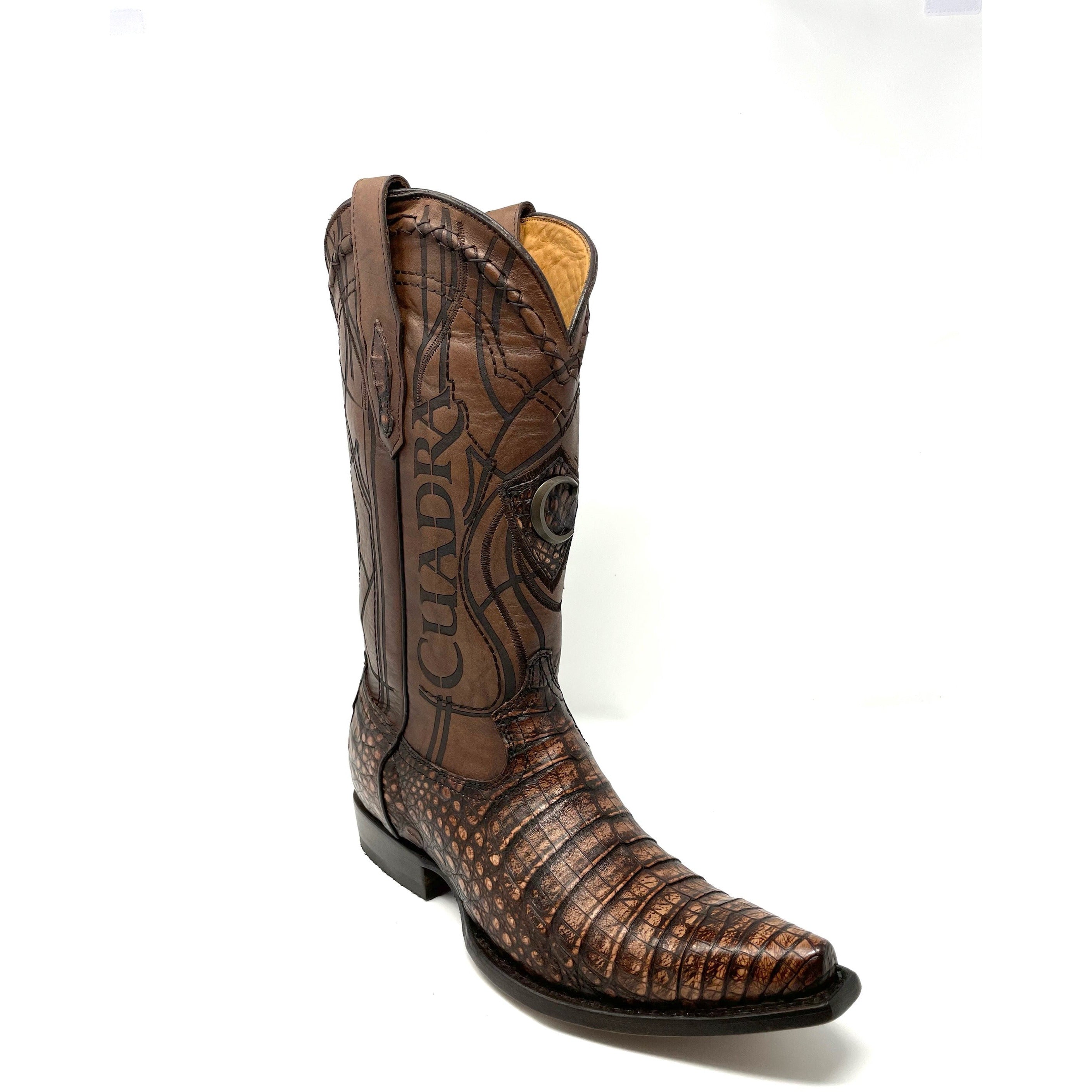 Cuadra Genuine Crocodile Belly Lumber Hueso Snip Toe Cowboy Boots 2B1OFY