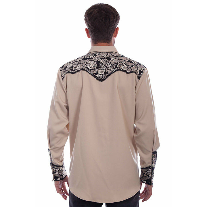 Scully Floral Embroidered Long Sleeve Tan