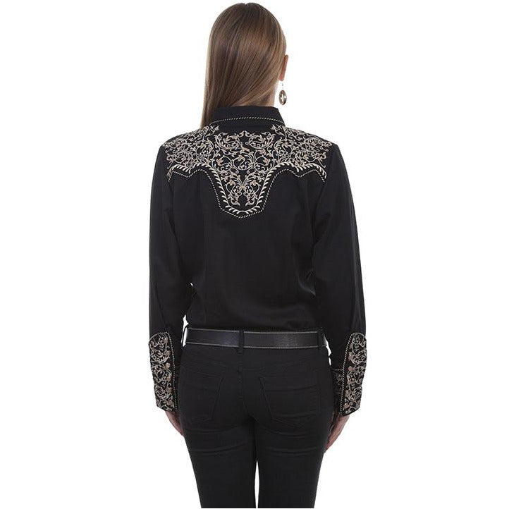 Women's Scully Scroll Embroidered Long Sleeve Western Shirt