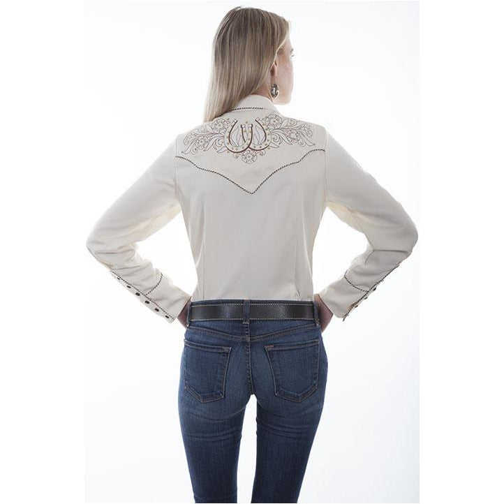 Women's Scully Embroidered Horse Shoe Flow Western Shirt
