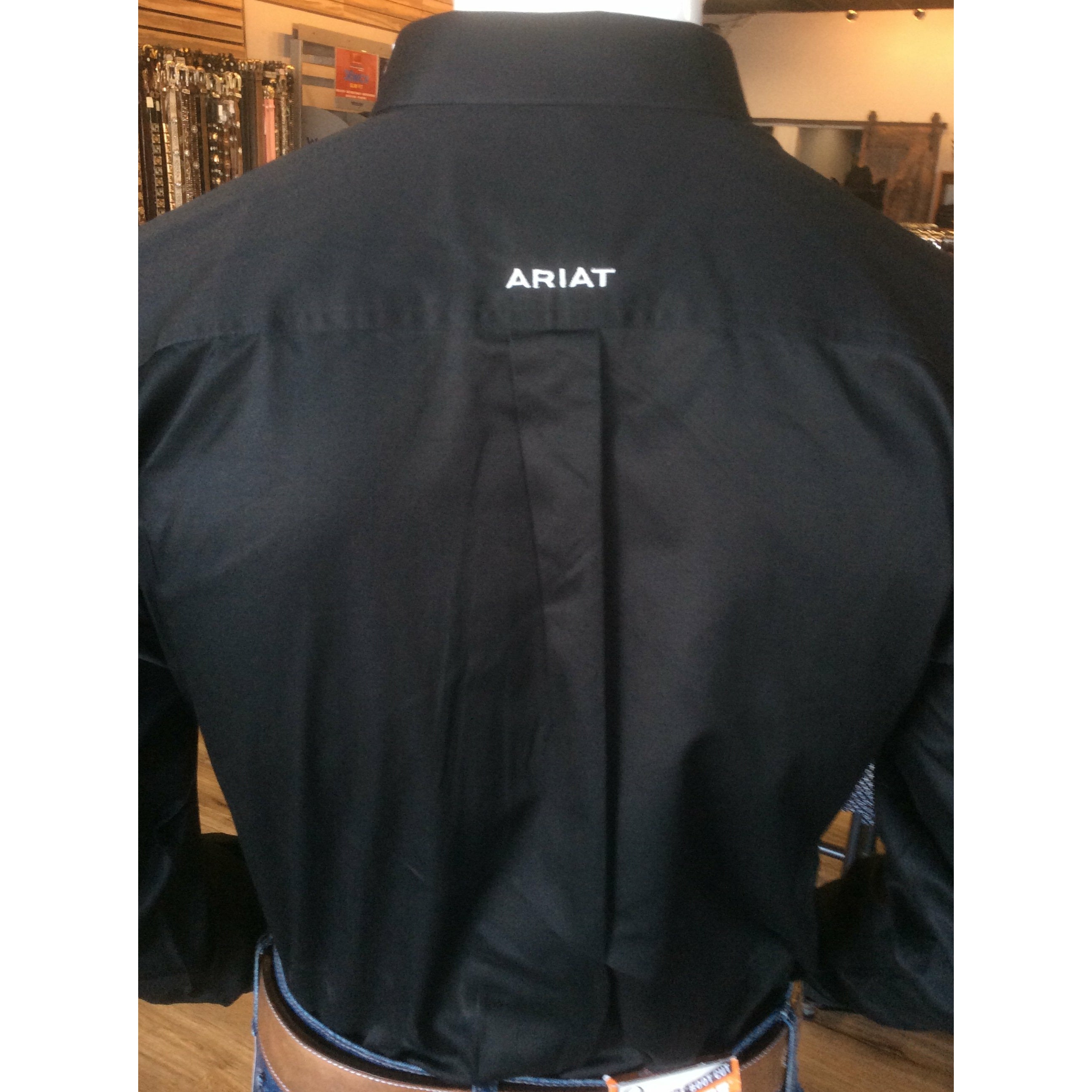 Ariat® Men's Team Logo Black Mexico Fitted Long Sleeve Shirt