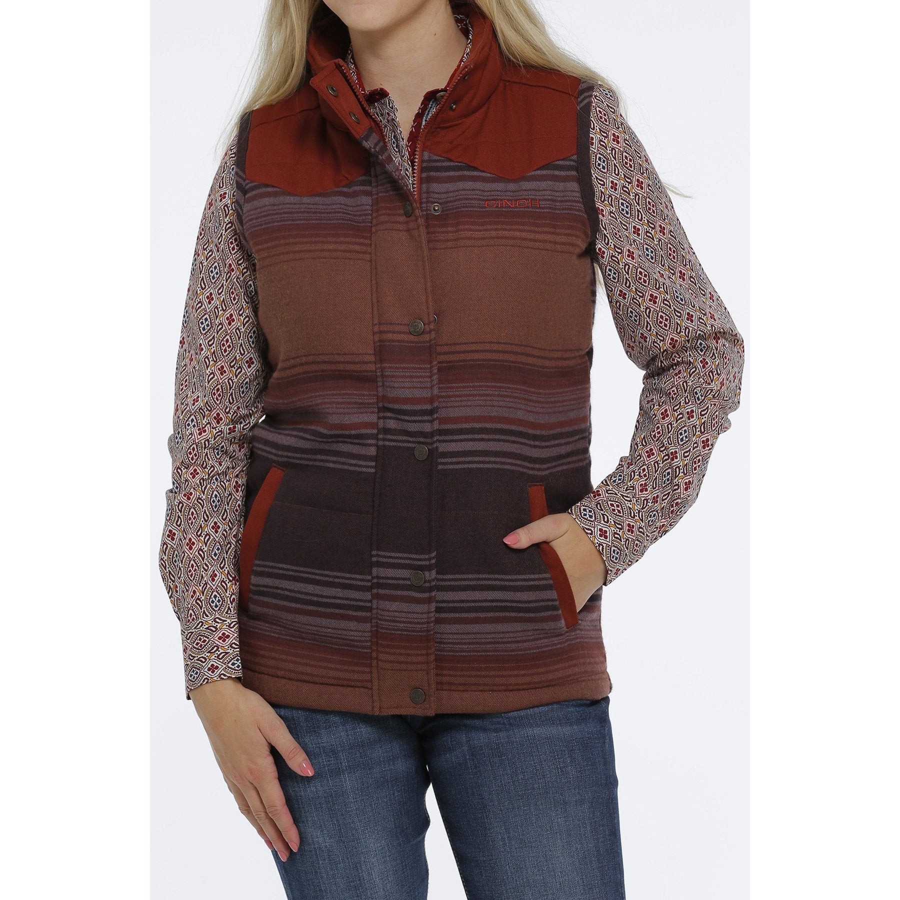 Women's Cinch TWILL QUILTED VEST - RED
